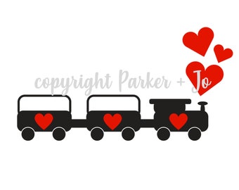 PNG File Valentine's Day Hearts Train | Valentine's Day Clip Art Printable Artwork I Digital File | Clip art