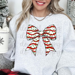 Cute Christmas Tree Cake Coquette Bow PNG
