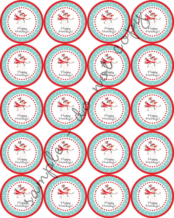 Instant Download Snowman Happy Holidays 2 Printable Etsy