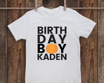 Personalized Name Birthday Boy Shirt / Fall Birthday / Pumpkin Birthday Shirt / Boy's Birthday Shirts / Halloween Birthday