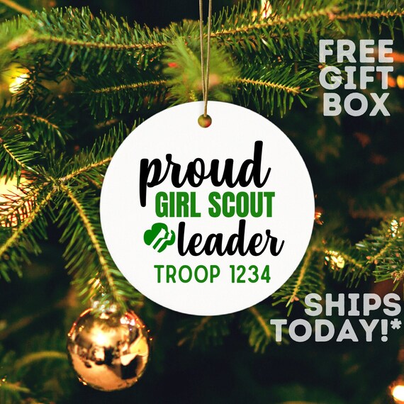 Girl Scout Troop Leader Ceramic Ornament / Girl Scout Troop Ornament / Custom Ornament / Personalized Christmas Ornament Il_570xn