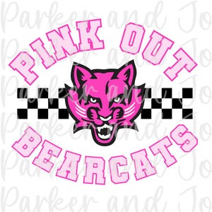 Pink Bearcats Mascot PNG: Breast Cancer Awareness Design (Digital Download)