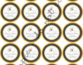 INSTANT DOWNLOAD / Honey and Babies Bee Party  2" printable Party Circles /  Cupcake Topper / Stickers / Thank You Tags