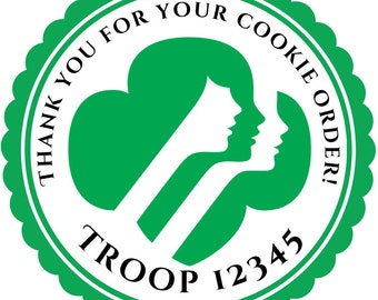 Girl Scout Cookie Stickers, Personalized Girl Scout Stickers, Girl Scout Labels, Personalized Troop Stickers, Labels, or Tags