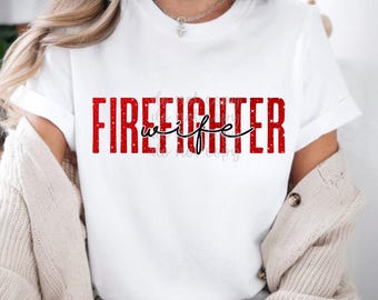 Firefighter Wife PNG: Thin Red Line Design (Digital Download)