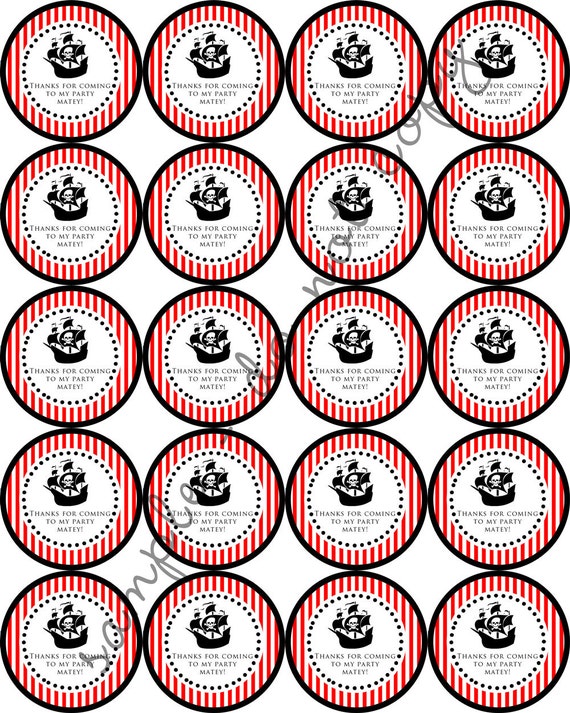 INSTANT DOWNLOAD / Pirate Theme Party 2 Printable Party Circles