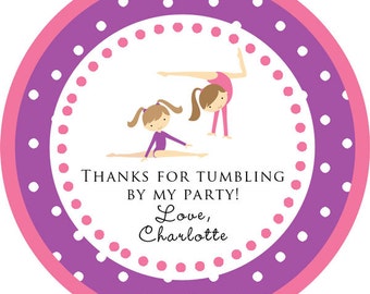 Personalized Gymnastics Birthday Favor Tag, Gymnastics Birthday Party Favor Sticker, Gymnastics Birthday Party Decor, Gymnastics Party Tags