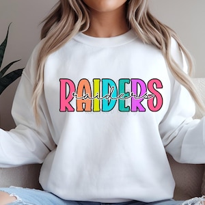 raiders png | colorful mascot design png |  School Mascot Pride | PNG file for sublimation dtf | school mascot png