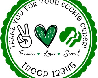 Girl Scout Cookie Stickers, Personalized Girl Scout Stickers, Girl Scout Labels, Personalized Troop Stickers, Labels, or Tags