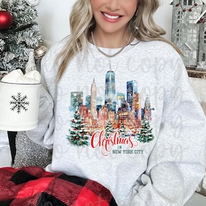 Christmas in New York City NYC | Watercolor PNG | Digital Download | Sublimation DTF