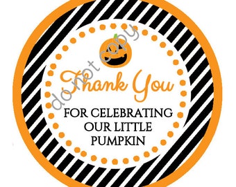 INSTANT DOWNLOAD Halloween Baby Shower Thank You for celebrating our little pumpkin digital PDF file