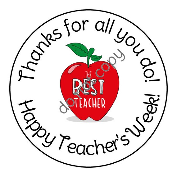 INSTANT DOWNLOAD Teachers Appreciation Week Gift Thank You Stickers