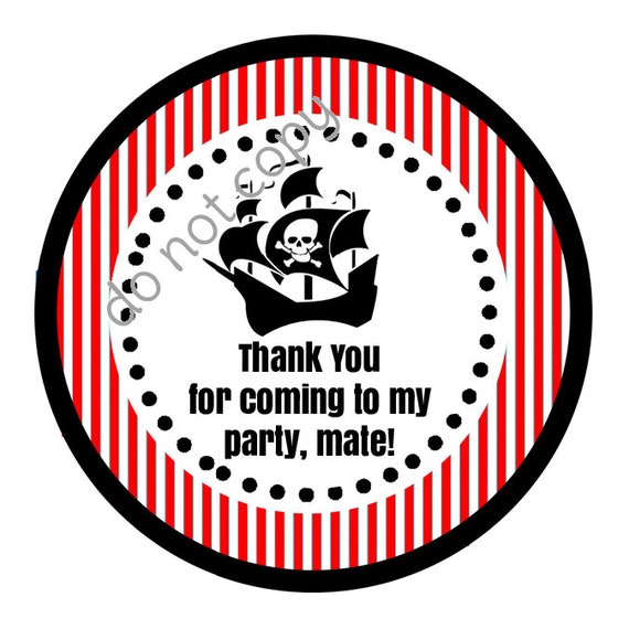 INSTANT DOWNLOAD Pirate Ship Party / Pirate Party Favors / Thank You