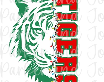 Tigers | Christmas Mascot Design | Holiday School Mascot Pride | PNG file for sublimation dtf | school mascot holiday designs