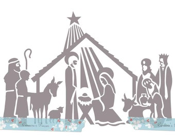 Nativity Glass Etching SVG and PDF Pattern and Instructions