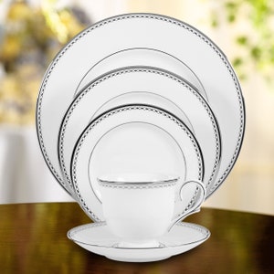 Lenox Pearl Platinum 5 Piece Bone China Place Setting