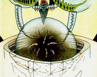 Original 9x12 Ink & Colored Pencil Drawing NRIX-13 (1971) Vintage Psychedelic Collector Art - Includes Certificate of Authentication