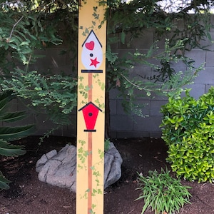 Whimsical Garden Painted Wood Fence Board