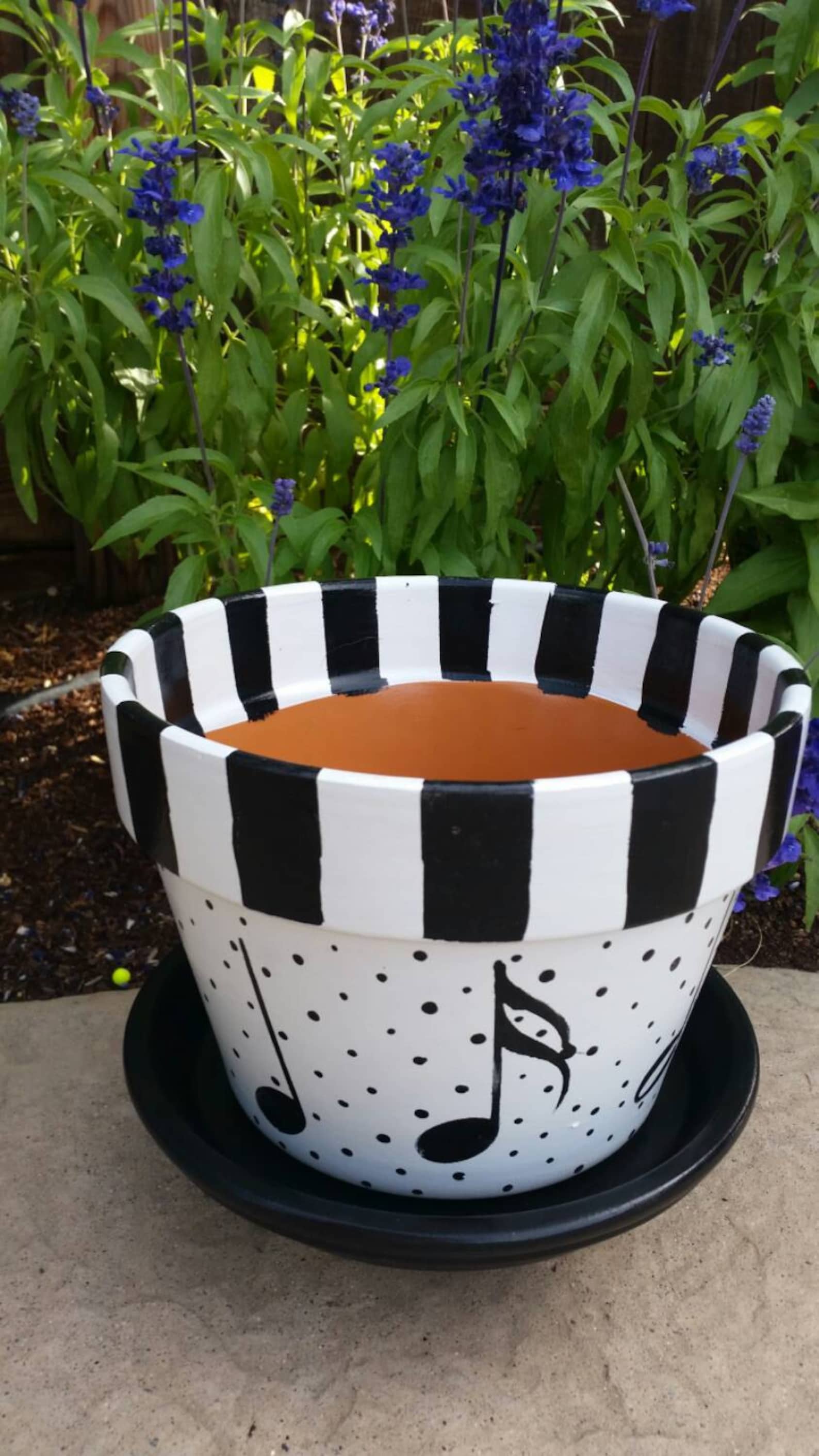 Music Note Flower Pot Etsy