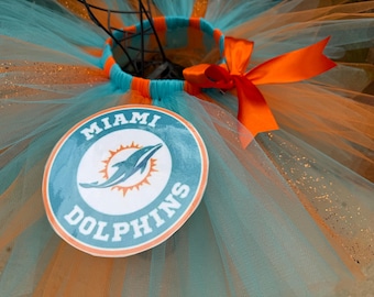 Teal & Orange Football Tutu - Handmade Game Day Tutu – Football Fan Outfit – Birthday Tutu
