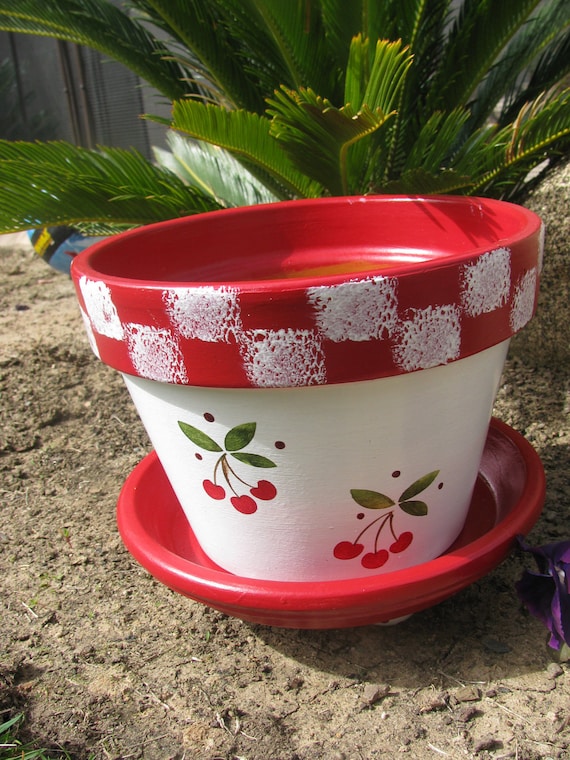 Flower Pot Cherry Etsy