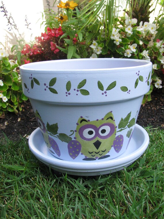 Owl Flower Pot Etsy