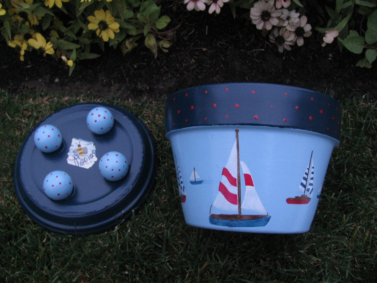 Sail Boat Flower Pot Etsy UK