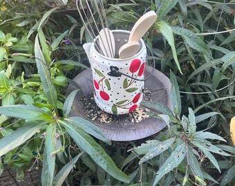 Cherry themed Utensil Holder/Vase