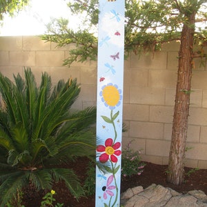 Whimsical Garden painted Fence Board