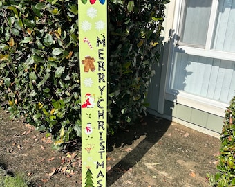 Christmas decor Painted Fence Board