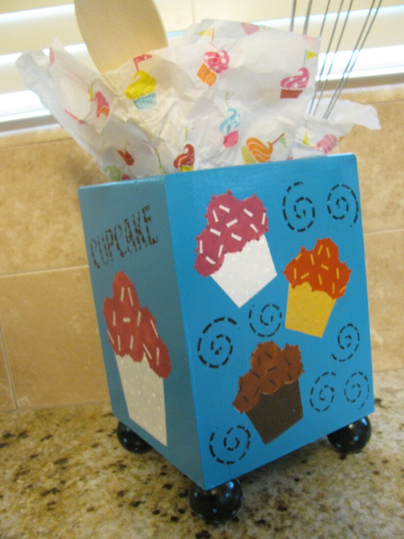 Cupcake Utensil Holder and kitchen Decor Etsy