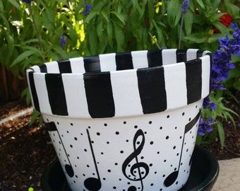 Music Note Flower Pot