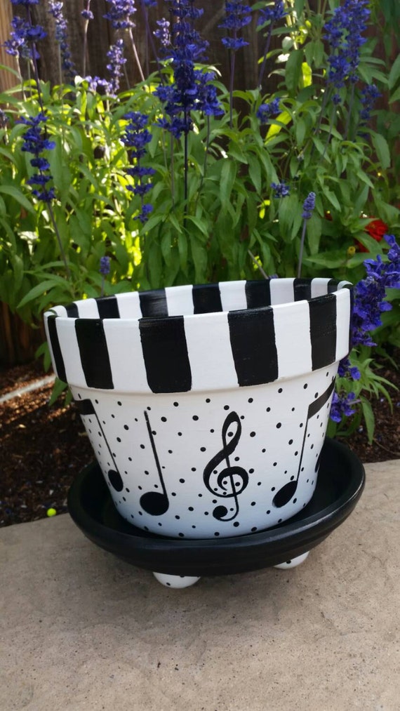 Music Note Flower Pot 