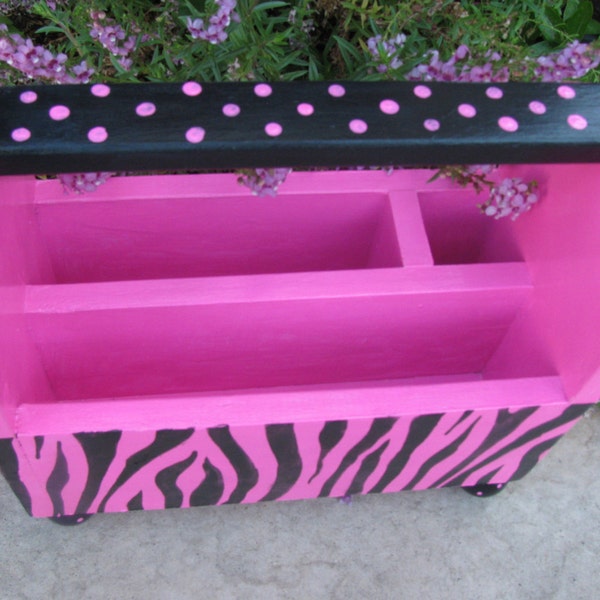 Hot Pink Zebra Homework Organizer