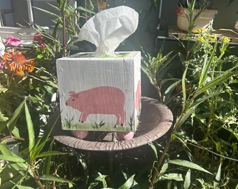 Kleenex Box Pink Pig Decor