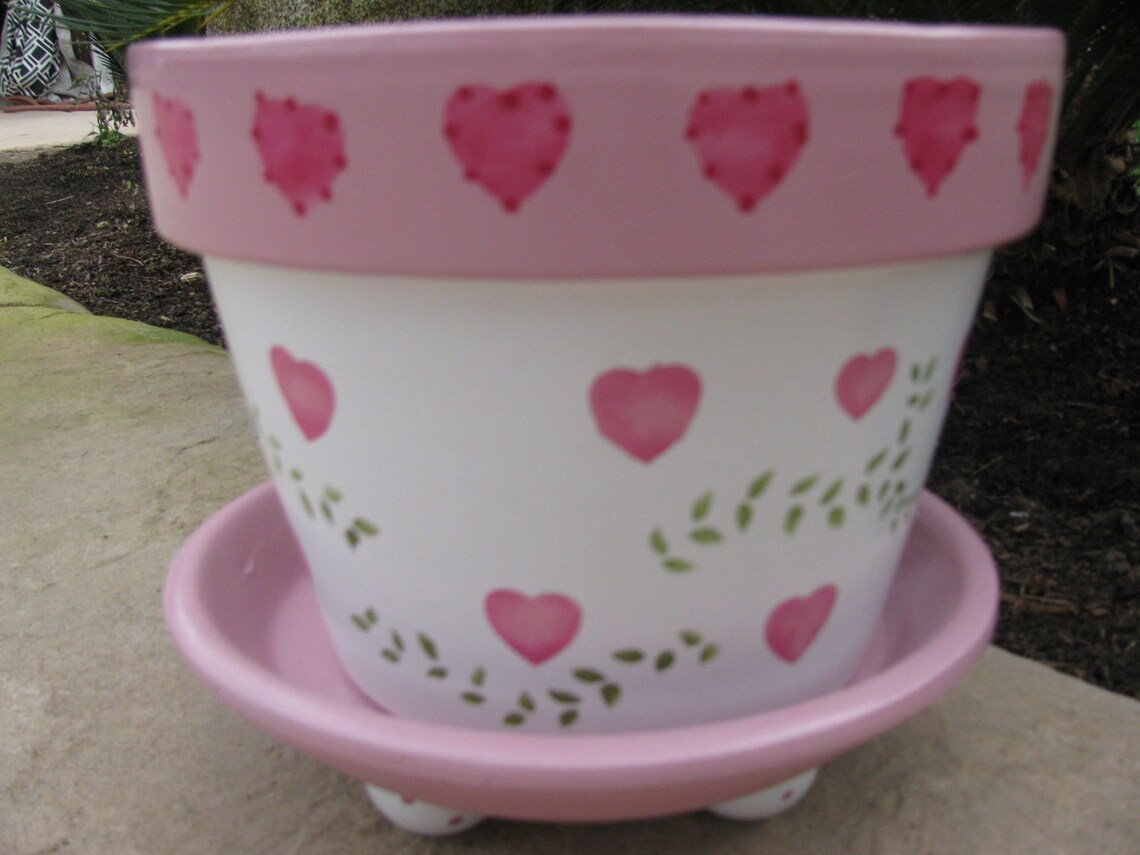 Heart Flower Pot Etsy
