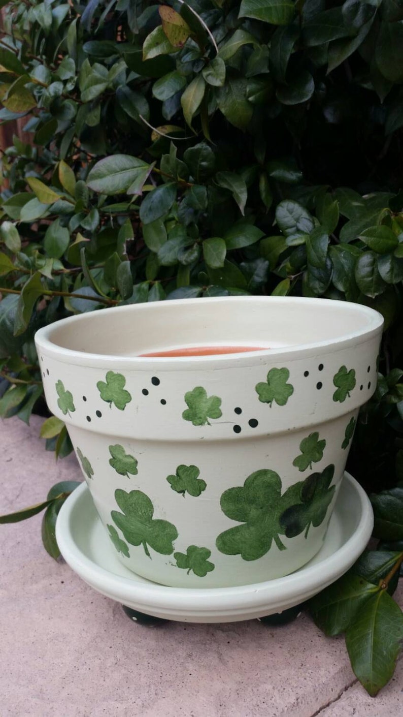 Shamrock Flower Pot Etsy