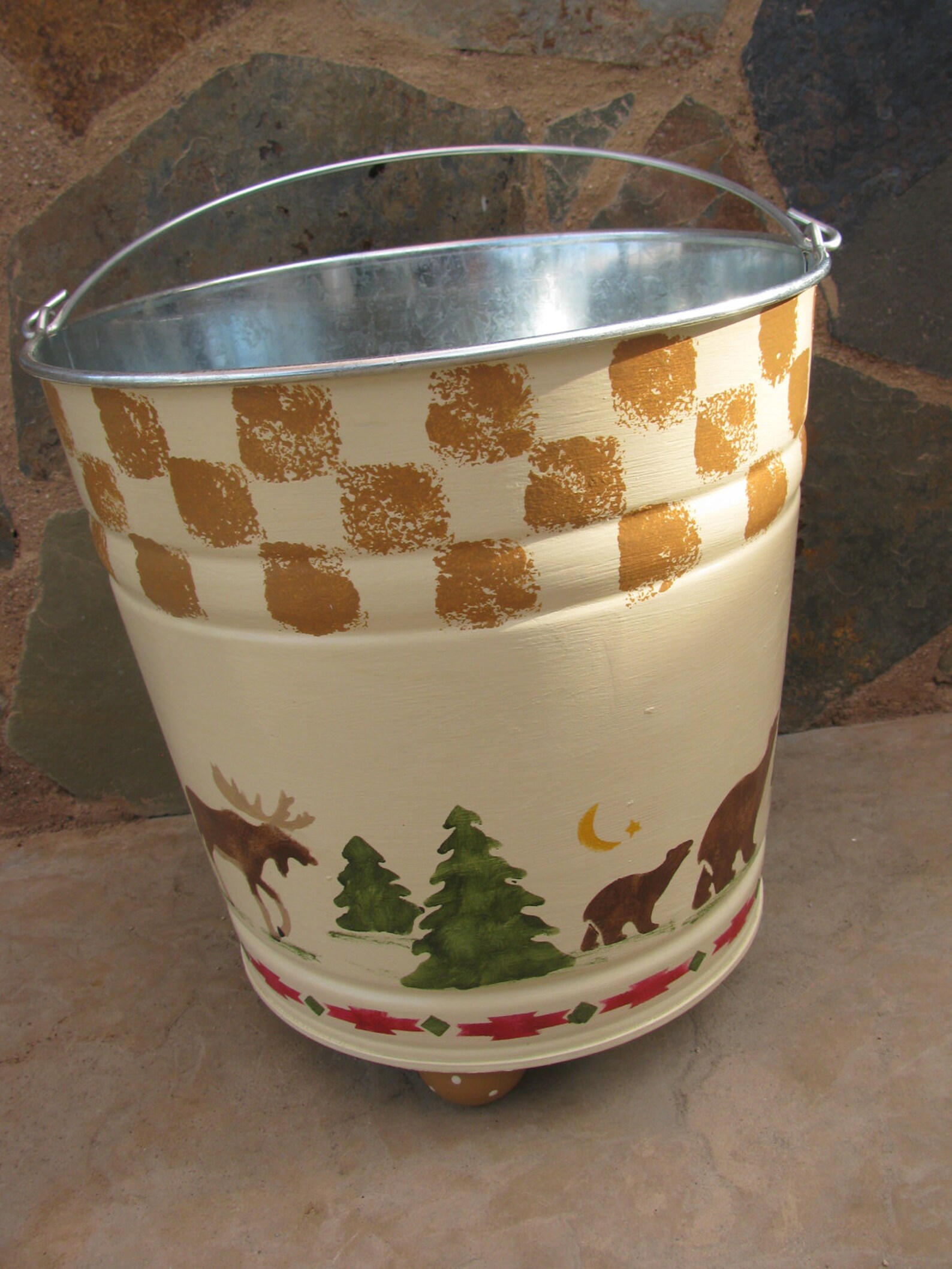 Cabin Design Bucket - Etsy