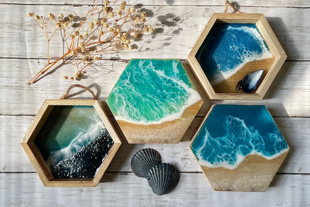 Ocean Wave Shadow Box, Resin Beach Wall Art, Coastal Gift Ideas - Etsy