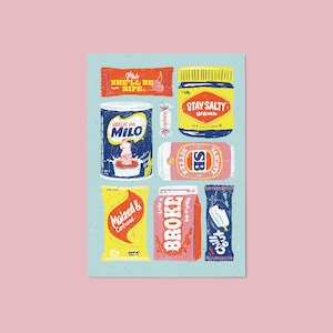 Aussie Snacks Funny Packaging Art Print Giclee Art Print A4 A3 Available image 1