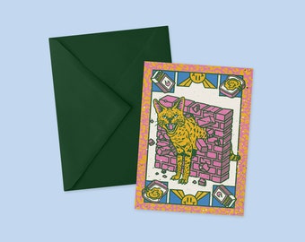 Wild Cat Blank Greeting Card - Eco Friendly - With Envelope!