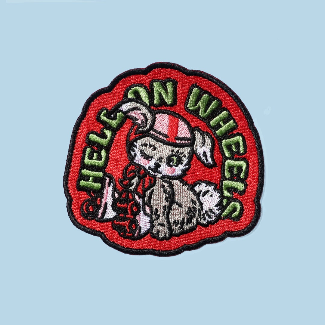 Retro Bunny Patch Hell on Wheels Colourful Iron on Novelty Etsy