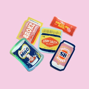 Snack Pack -  5 Aussie Snack Stickers - Funny Vinyl Sticker Pack