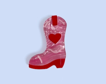 Cute Cowgirl Boot Magnet - Acrylic Laser Cut - 4 x 5.5cm