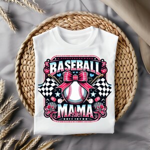Retro Checkered Baseball Mama Coquette PNG, Game Day Baseball PNG, Baseball Mom Png, Baseball Coquette Shirt Design, Baseball Sublimation