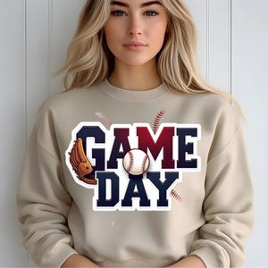 Game Day baseball png file with baseball glove