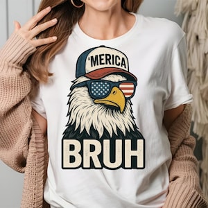 Bruh Fourth 4th Of July Eagle American Patriotic Mens Boys Png, 4th of July USA Png, American Flag Bandana Bald Eagle Png, Instant Download
