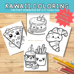Cute Coloring Pages | Japanese Kawaii | Pdf | Digital Download | Cozy Coloring Pages | 10 Pages | Cute Japanese Stuff | Relaxing Prints