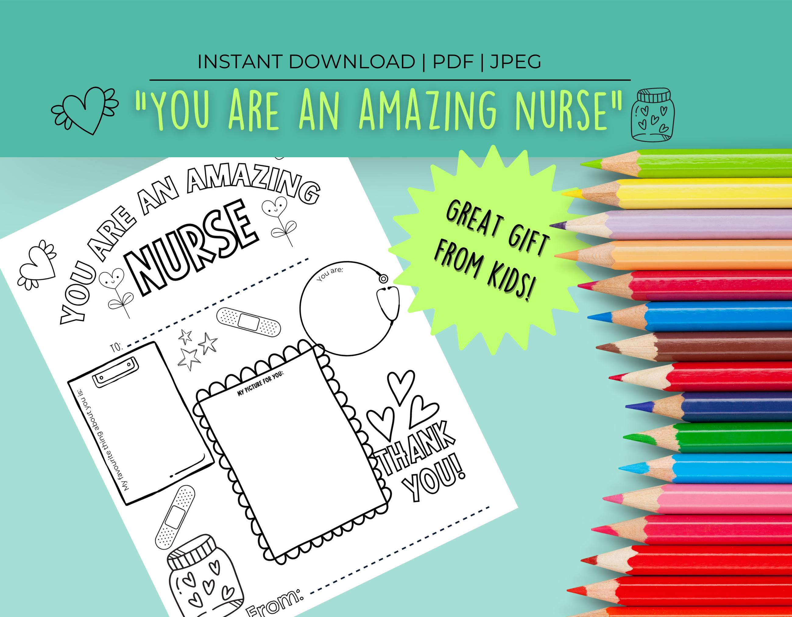Thank You Nurse Coloring Page for Kids | Printable Nurse Appreciation ...