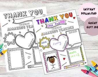 Teacher Appreciation Coloring Page, Thank You Gift (Digital Download)